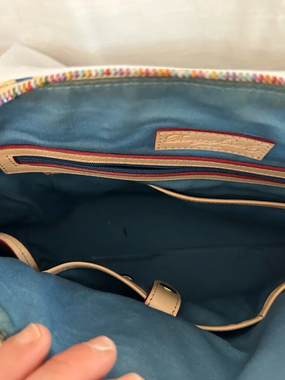 Dooney & Burke Vintage Y2K Multicolor Letter Logo Rainbow Graffica Print Satchel